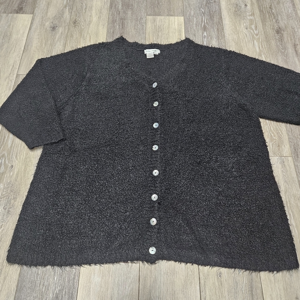 Ulla Popken Button Up Bouncle Cardigan Mother Of Pearl Women's Size 20/22 XL XXL